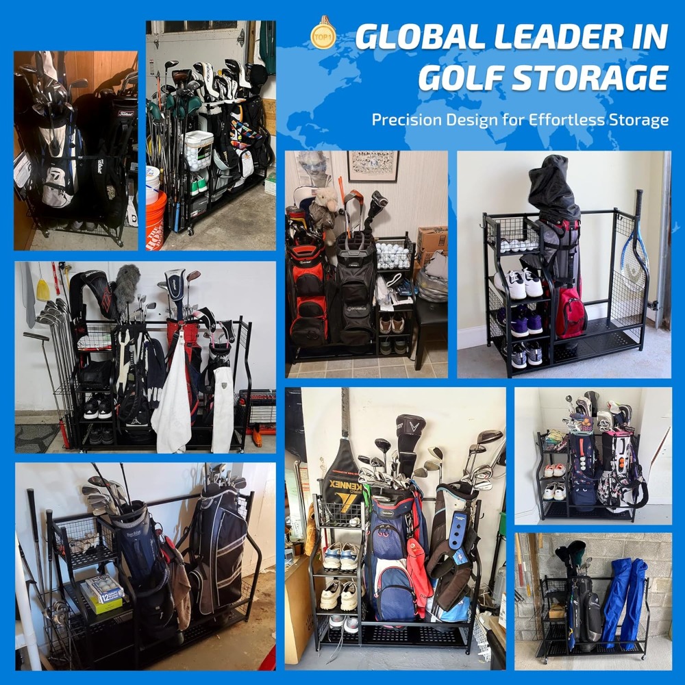 Golf Equipment Garage Organizer - 특대형 골프백 보관 스탠드, 차고 정리용