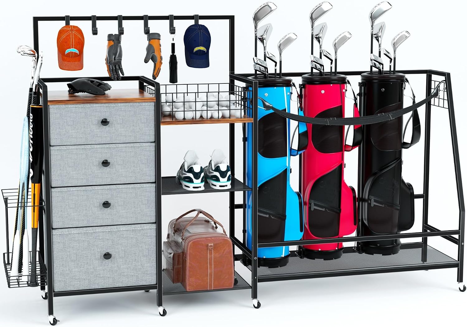 특대형 골프백 보관 랙 (차고용), 고하중 금속 골프백 - Golf Equipment Garage Organizer 리뷰 및 가격