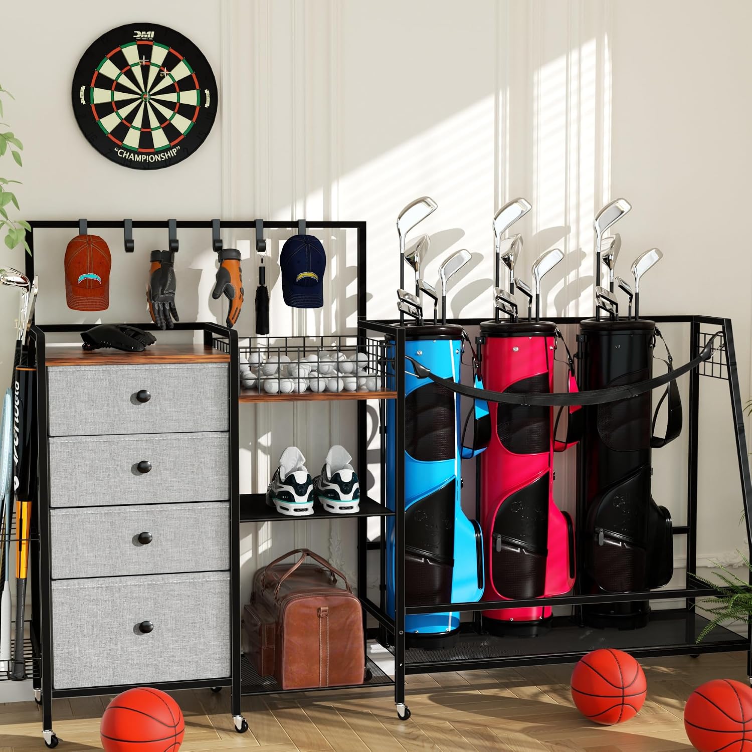 특대형 골프백 보관 랙 (차고용), 고하중 금속 골프백 - Golf Equipment Garage Organizer 리뷰 및 가격