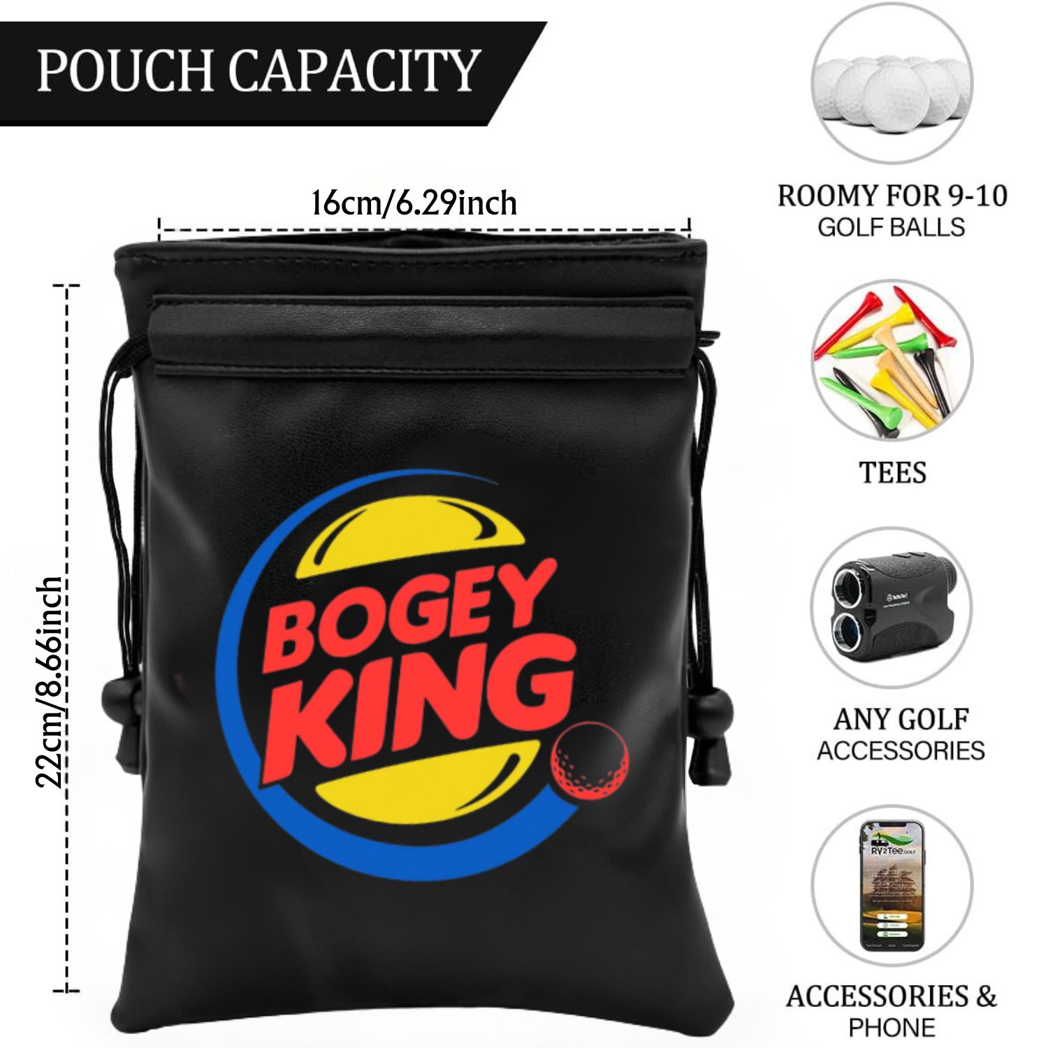 Bogey King 골프 귀중품 주머니, Drawstr - Golf Equipment Drawing 리뷰 및 가격