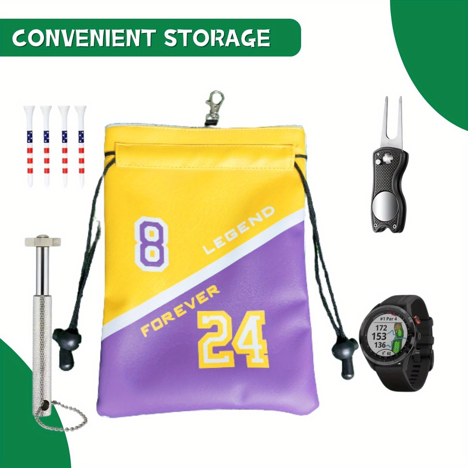 재미있는 골프 귀중품 파우치 NO 24 패턴 PU 가죽 - Golf Equipment Drawing 리뷰 및 가격