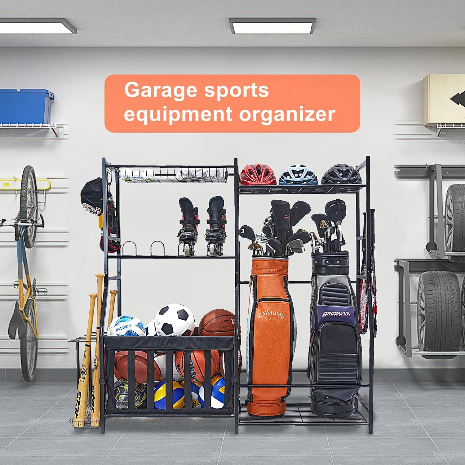 차고 스포츠 용품 보관 랙 골프백 스탠드 공 보관 정리 - Golf Equipment Garage Organizer 리뷰 및 가격