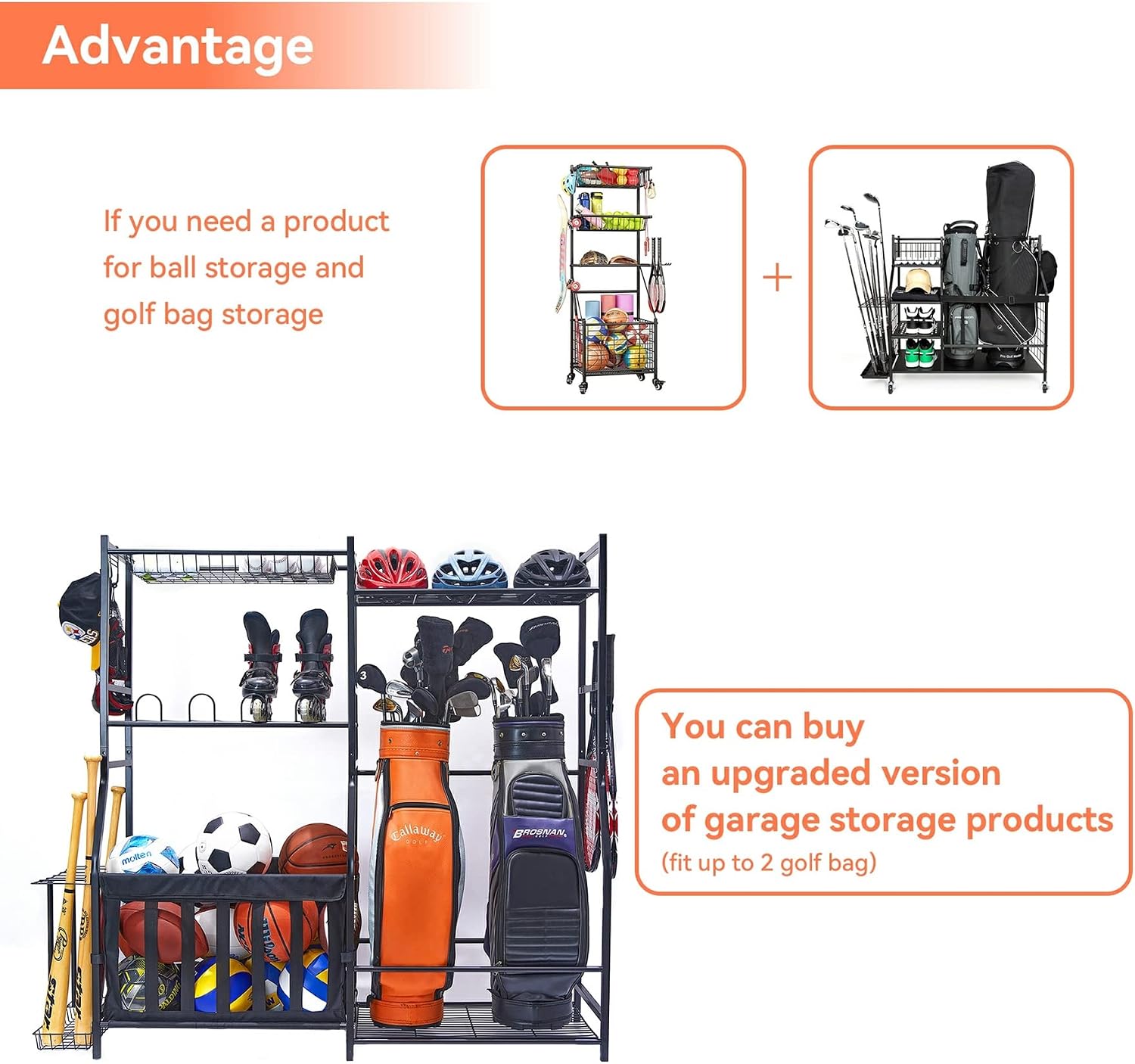 차고 스포츠 용품 보관 랙 골프백 스탠드 공 보관 정리 - Golf Equipment Garage Organizer 리뷰 및 가격