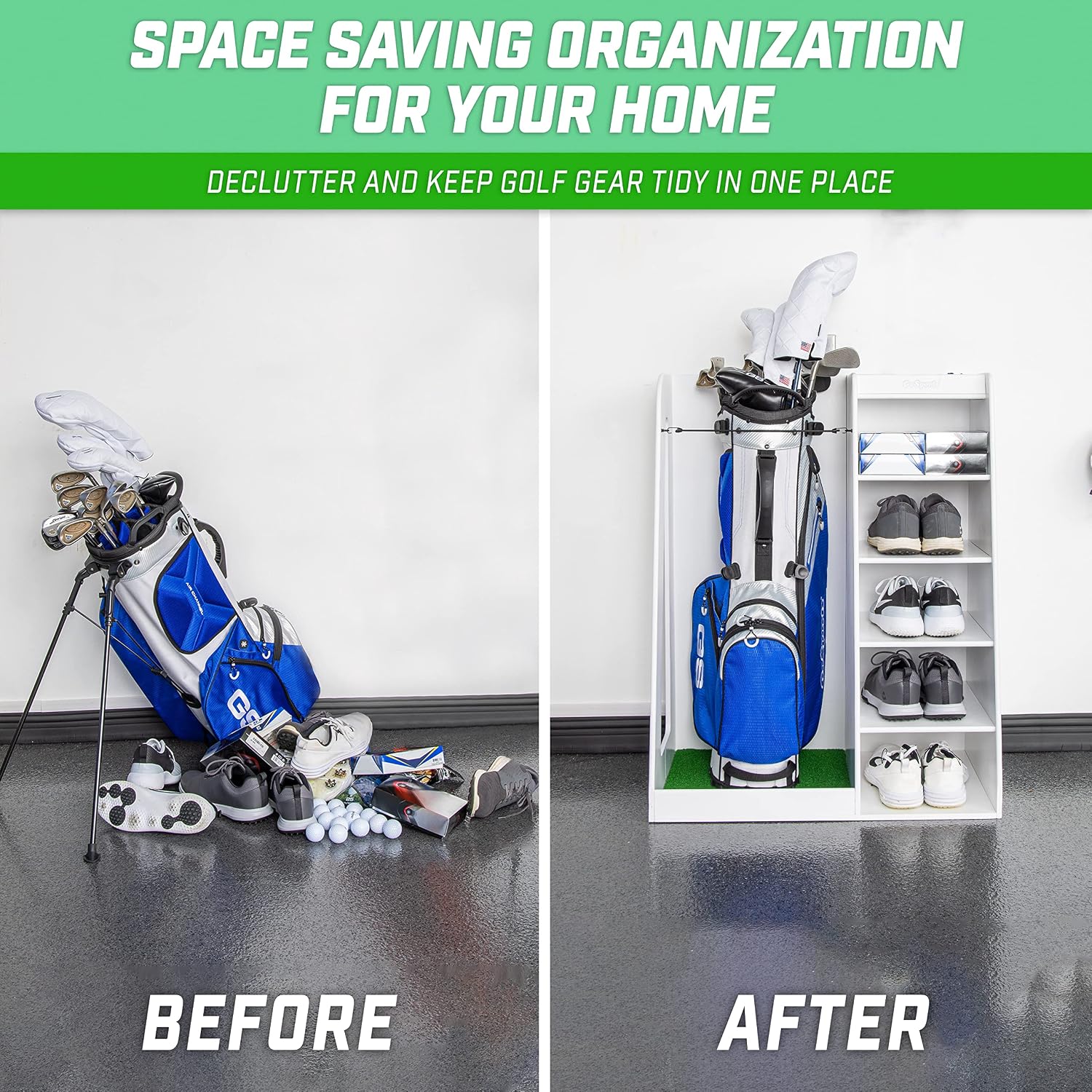 프리미엄 원목 골프백 보관 랙 및 차고 정리대, 고하중 - Golf Equipment Garage Organizer 리뷰 및 가격