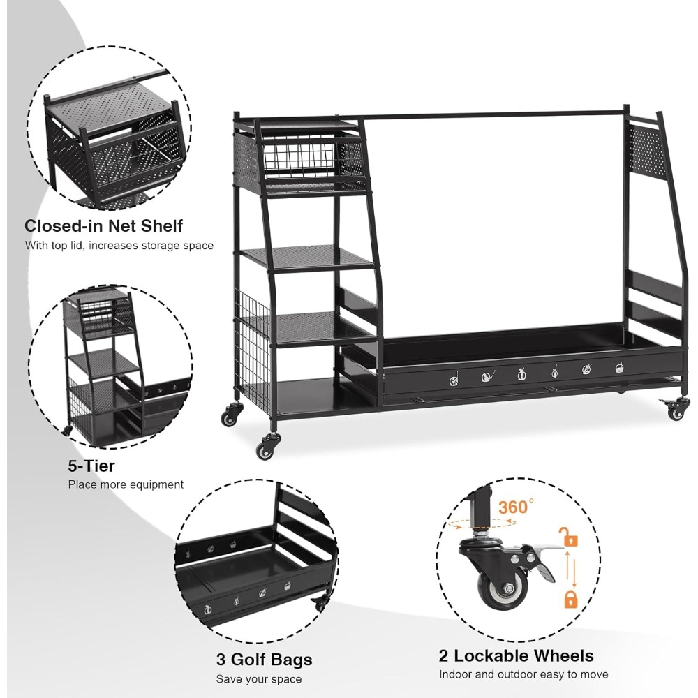 골프백 보관 랙 스탠드 홀더 정리대 (차고, 클럽실,  - Golf Equipment Garage Organizer 리뷰 및 가격