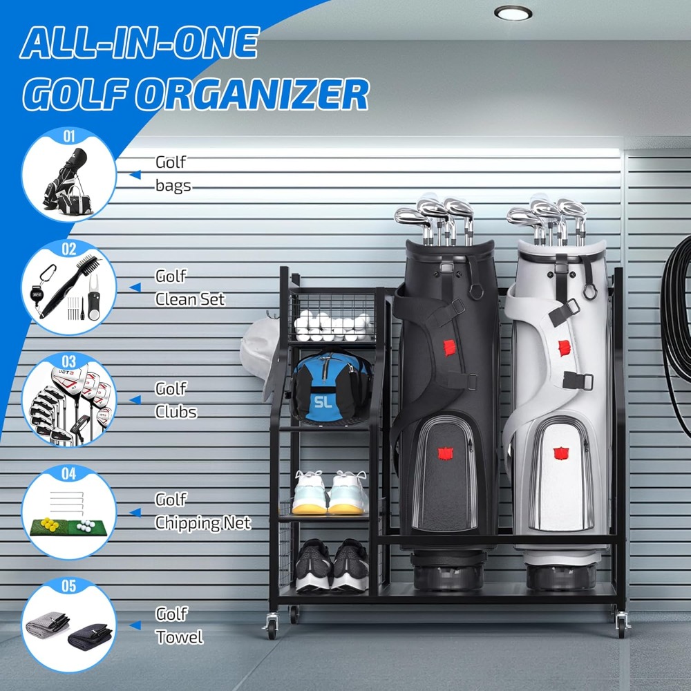 특대형 골프백 보관 스탠드, 차고 정리용 장비 랙, 창 - Golf Equipment Garage Organizer 리뷰 및 가격