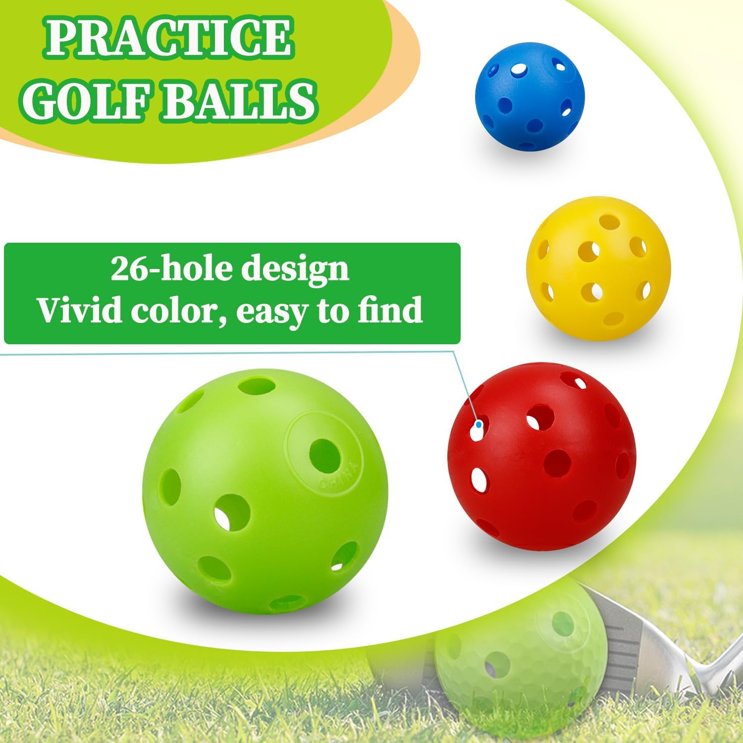 24Pcs 42MM 기류 컬러 플라스틱 골프 연습 공  - Golf Ball Premium 리뷰 및 가격